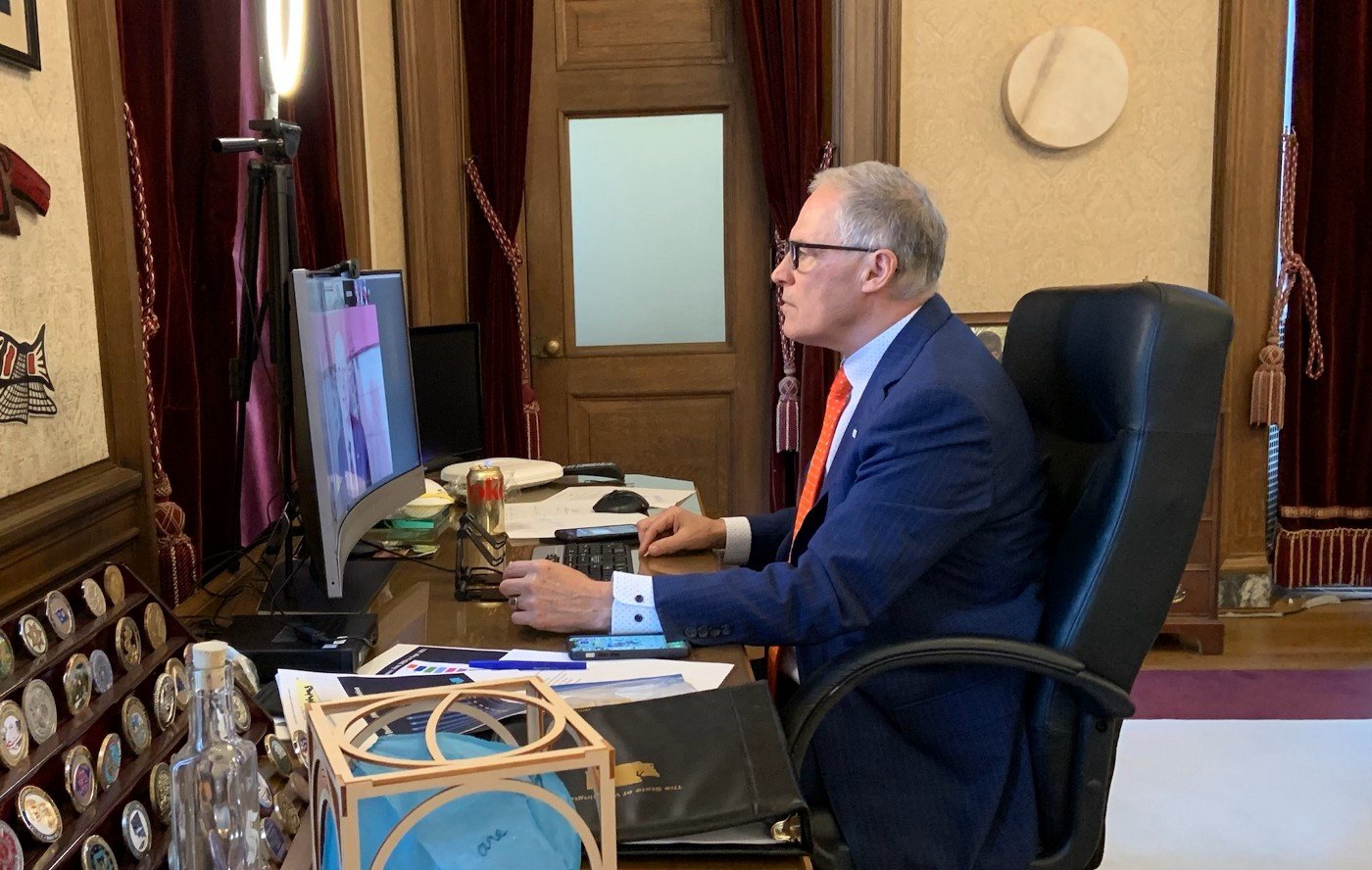 Gov. Jay Inslee joined other state and city leaders in testifying to the Select Subcommittee on the Coronavirus Crisis about their response to the omicron variant.